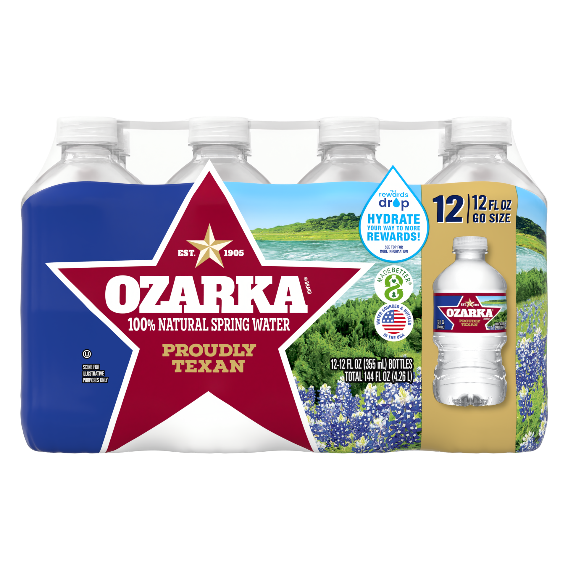 slide 2 of 5, OZARKA Brand 100% Natural Spring Water, 12-ounce plastic bottles (Pack of 12), 12 fl oz; 12 ct