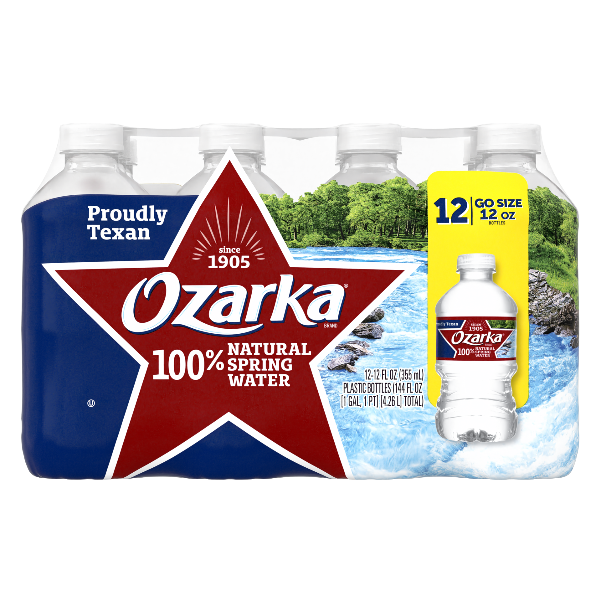 slide 1 of 5, OZARKA Brand 100% Natural Spring Water, 12-ounce plastic bottles (Pack of 12), 12 fl oz; 12 ct