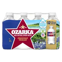 OZARKA Brand 100% Natural Spring Water, 12-ounce plastic bottles (Pack of 12)