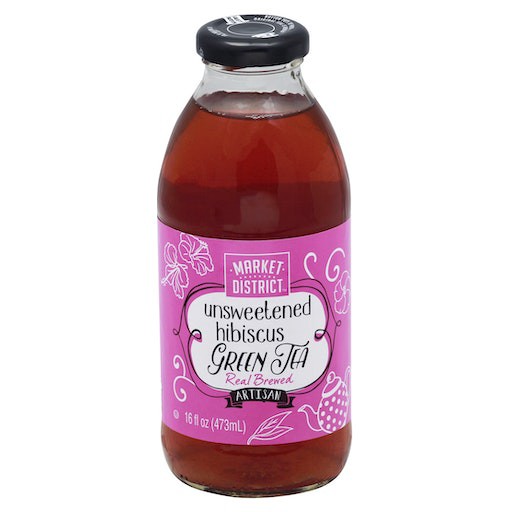 slide 1 of 3, Market District Unsweetened Hibiscus Green Tea - 16 oz, 16 oz