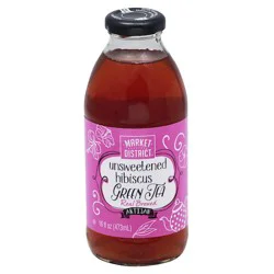 Market District Unsweetened Hibiscus Green Tea- 16 oz