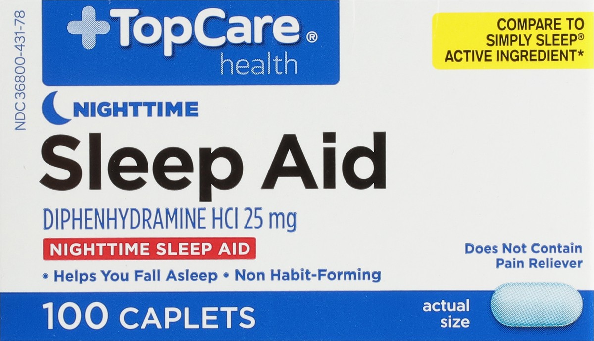 slide 8 of 10, TopCare Nightime Sleep Aid, 100 ct