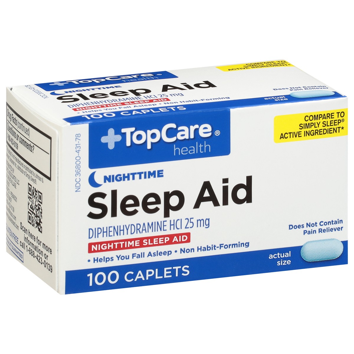 slide 10 of 10, TopCare Nightime Sleep Aid, 100 ct