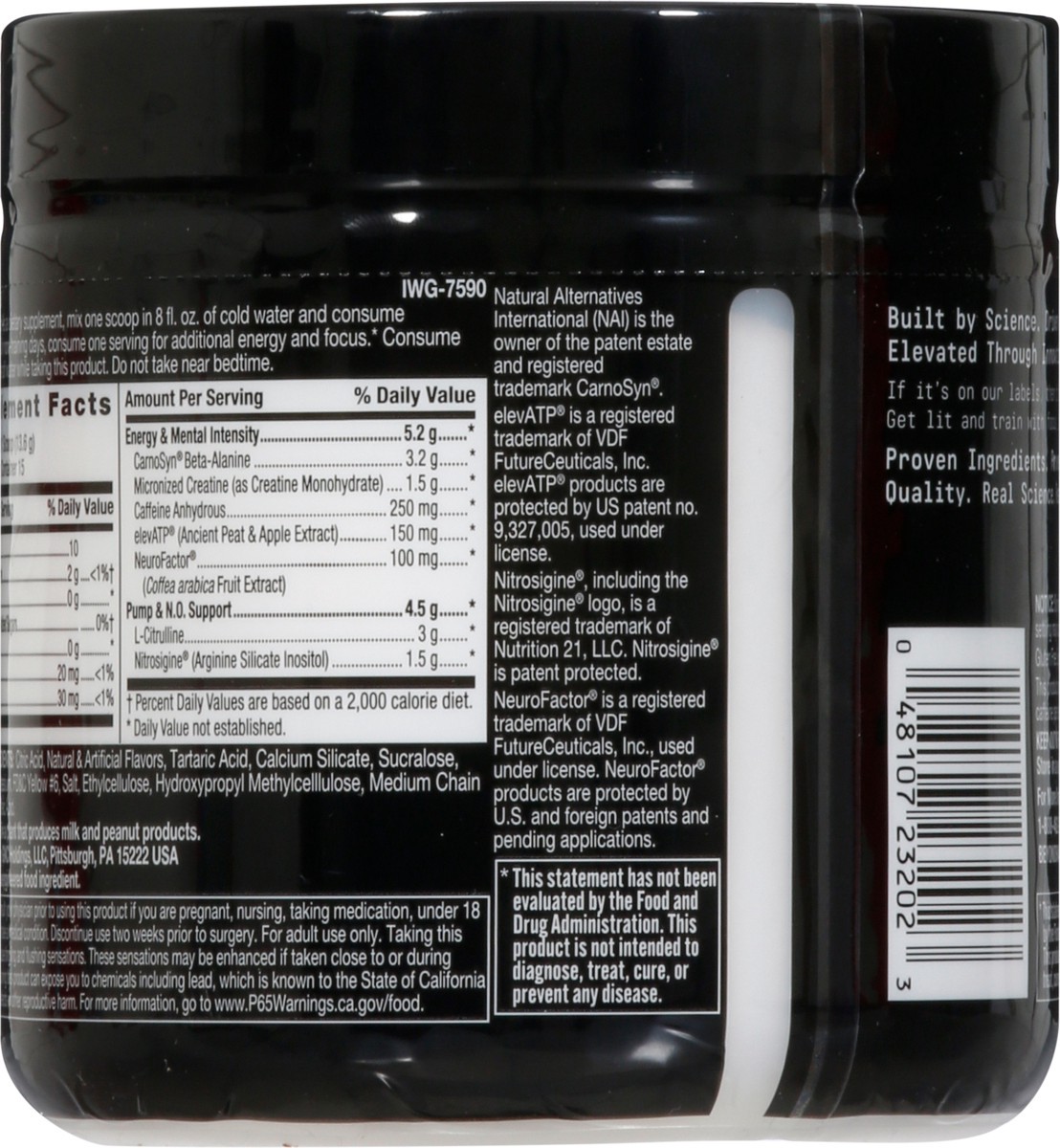 slide 5 of 9, Beyond Raw Lit Orange Mango Clinically Dosed Pre-Workout 7.20 oz, 7.2 oz