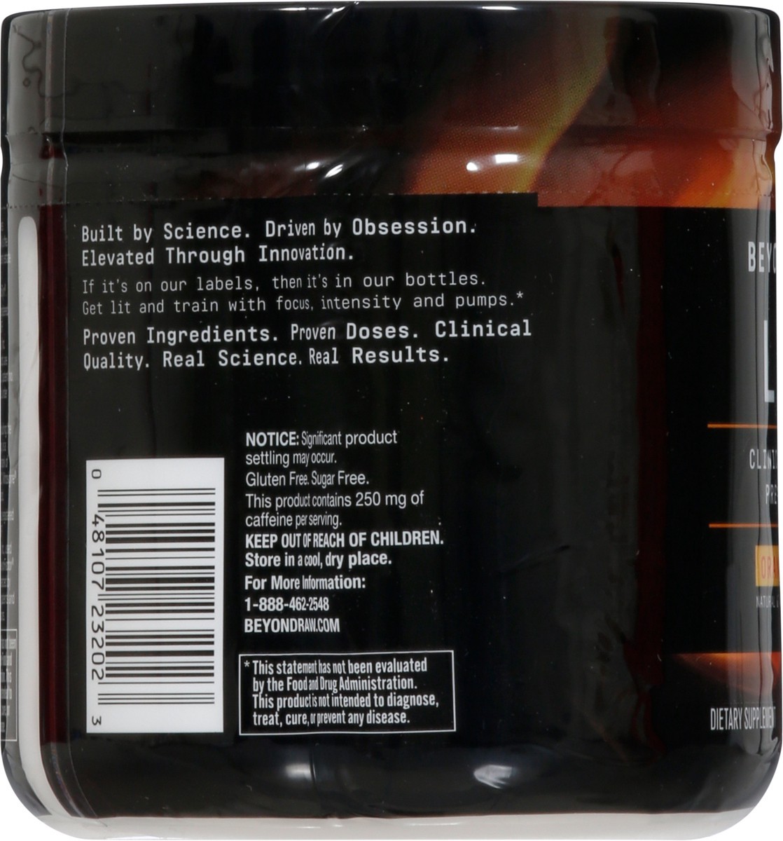 slide 7 of 9, Beyond Raw Lit Orange Mango Clinically Dosed Pre-Workout 7.20 oz, 7.2 oz