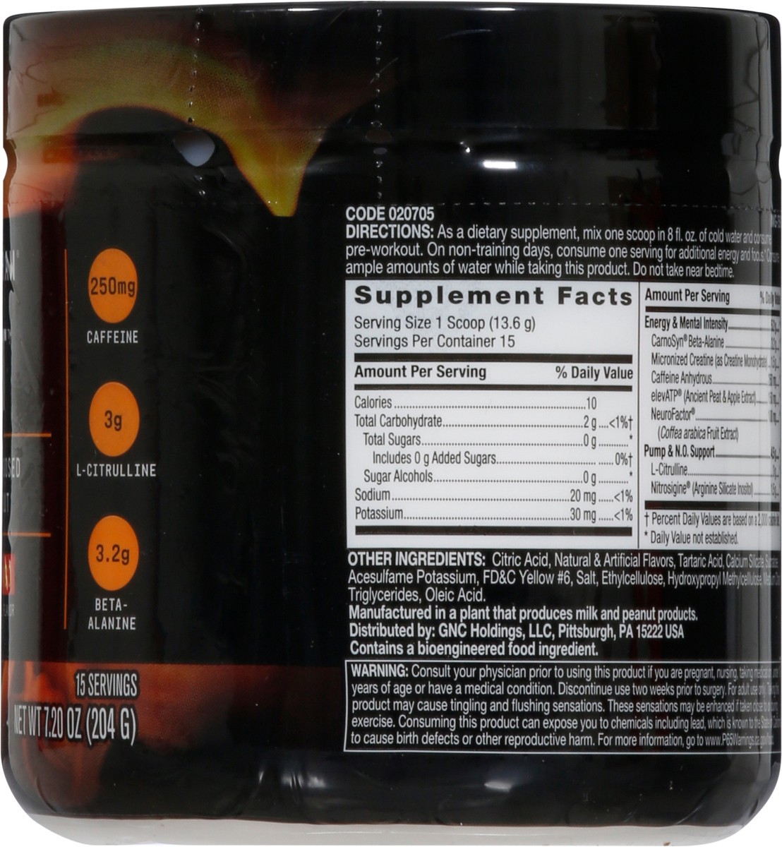 slide 8 of 9, Beyond Raw Lit Orange Mango Clinically Dosed Pre-Workout 7.20 oz, 7.2 oz