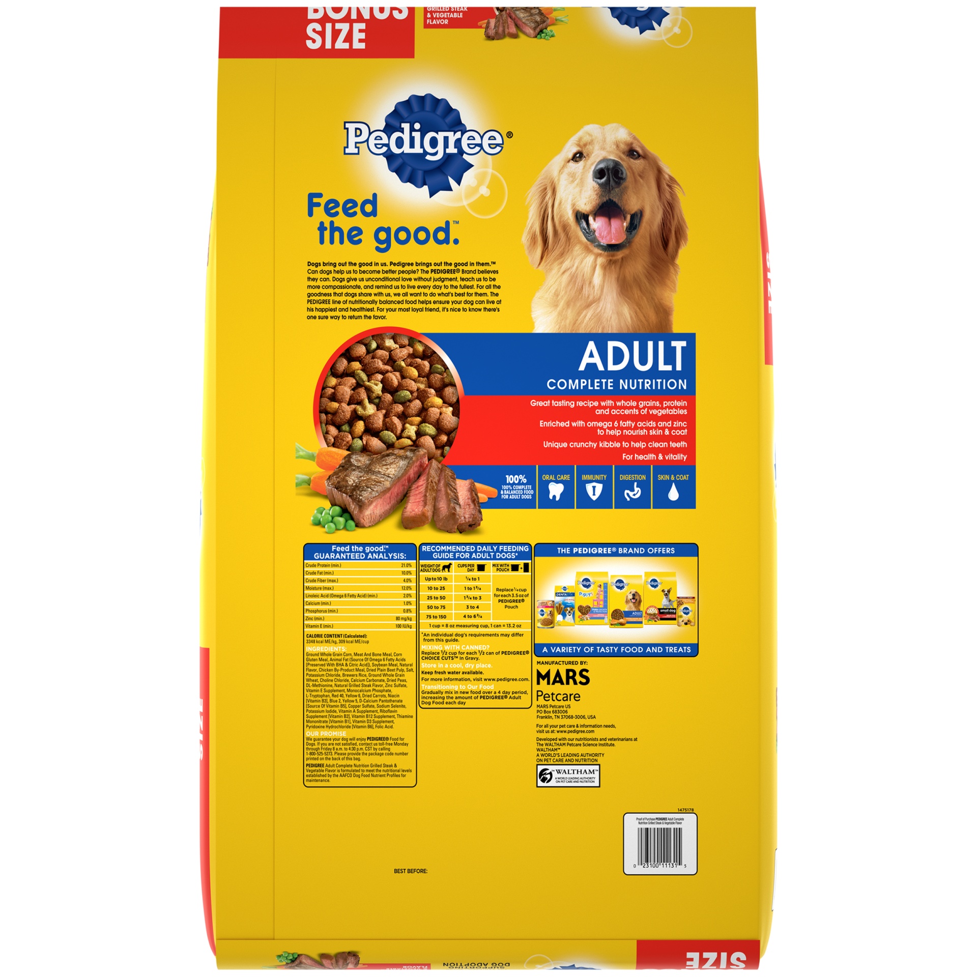 PEDIGREE Complete Nutrition Adult Dry Dog Food Grilled Steak