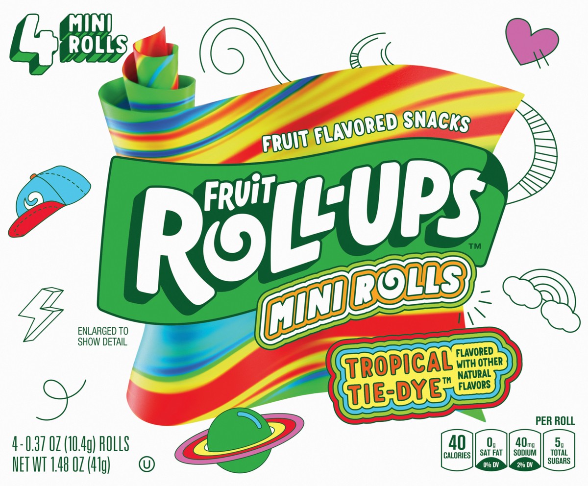 slide 6 of 14, Fruit Roll-Ups Tropical Tie-Dye Mini Roll-Ups 4 CT, 4 ct