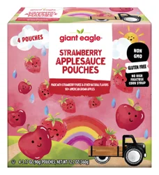 Giant Eagle Applesauce, Strawberry Of Pouches
