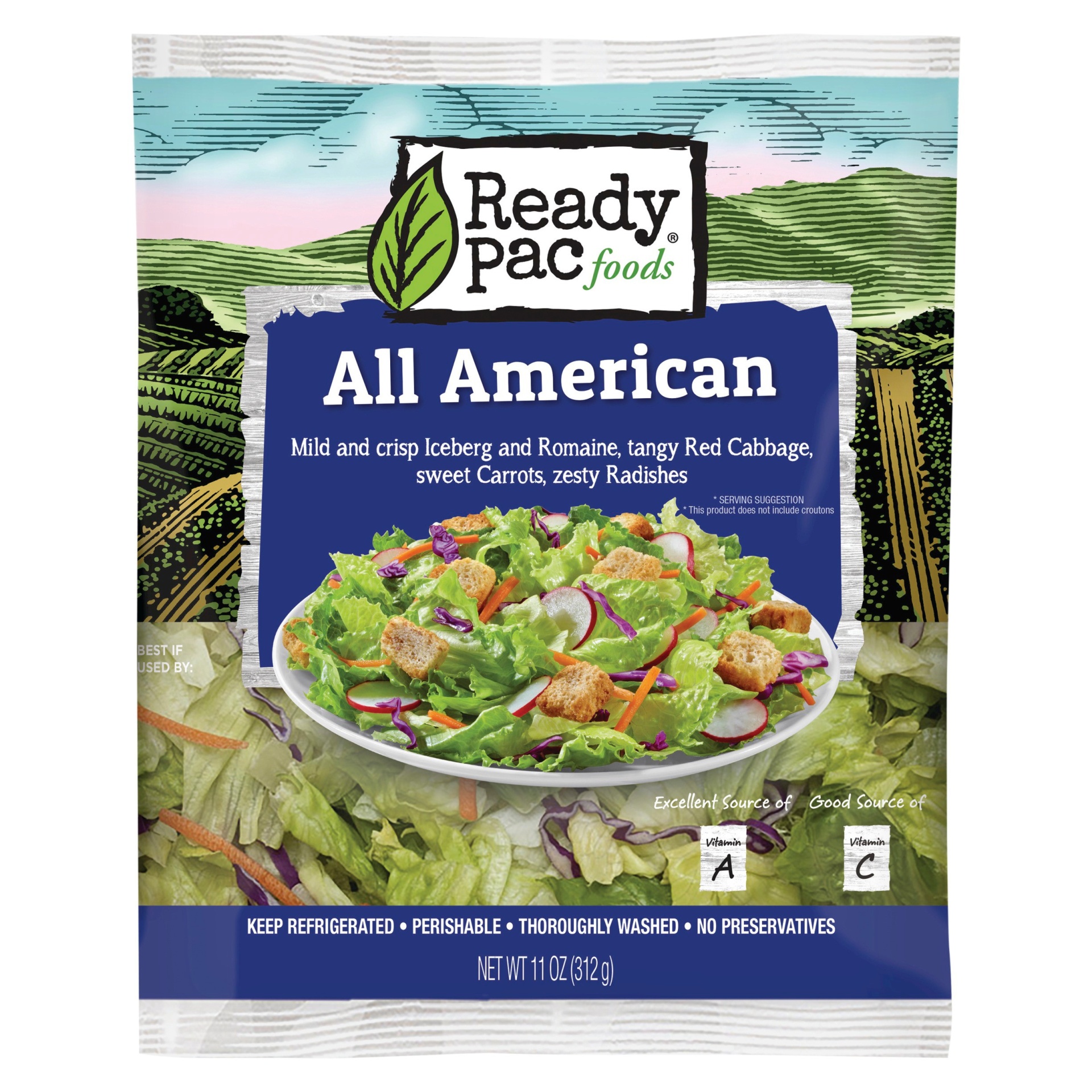 slide 1 of 1, Ready Pac Fresh European Style Salad Blend, All American, 12 oz