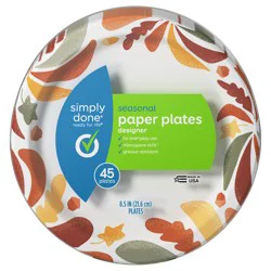 Simply Done 8.5 Inch Designer Seasonal Paper Plates - 45 ct