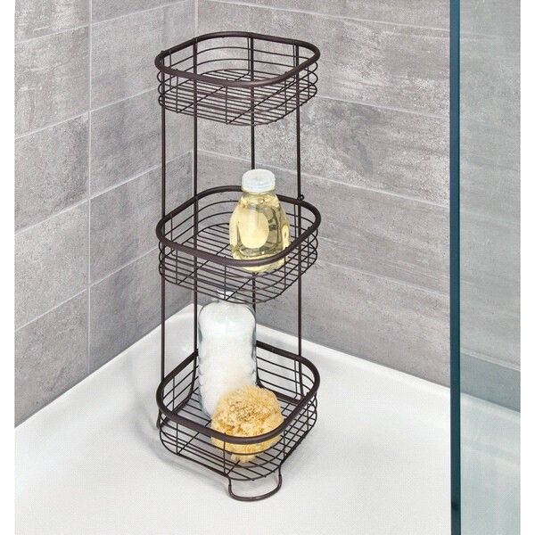 slide 4 of 5, InterDesign Forma Free Standing Bathroom or Shower Storage Shelves for Towels, Soap, Shampoo, Lotion, Accessories, Bronze, 1 ct
