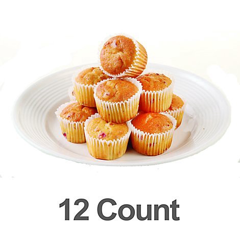 slide 1 of 1, Bakery Muffins Mini Orange Cranberry 12 Count - Each, 12 ct