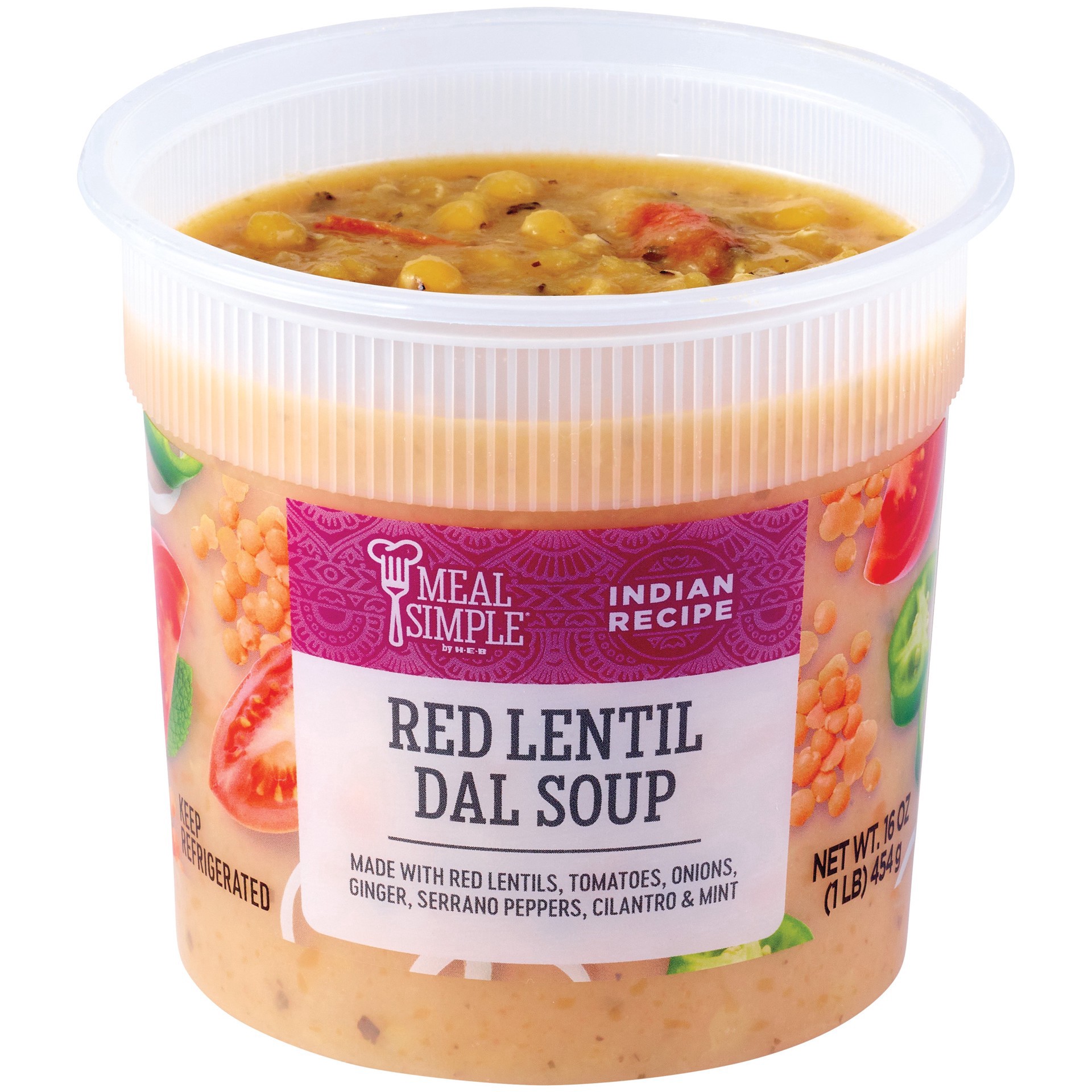 slide 1 of 1, Meal Simple by H-E-B Red Lentil Dal Soup, 16 oz