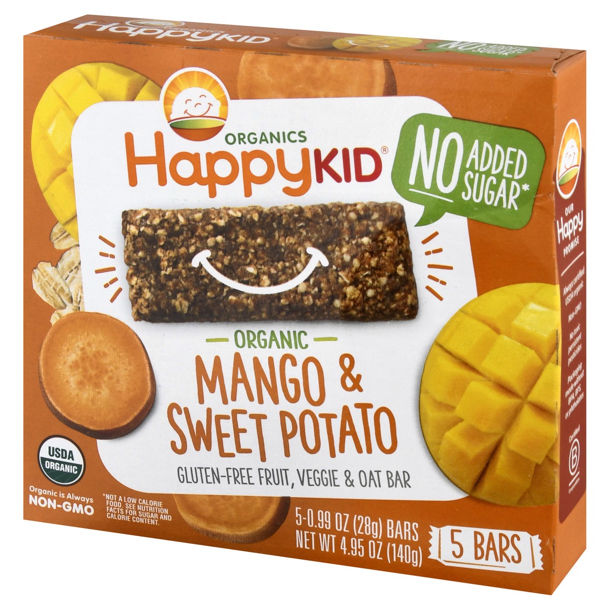 slide 2 of 13, Happy Kid Organics Organic Mango & Sweet Potato Veggie & Oat Bar 5 ea, 5 ct