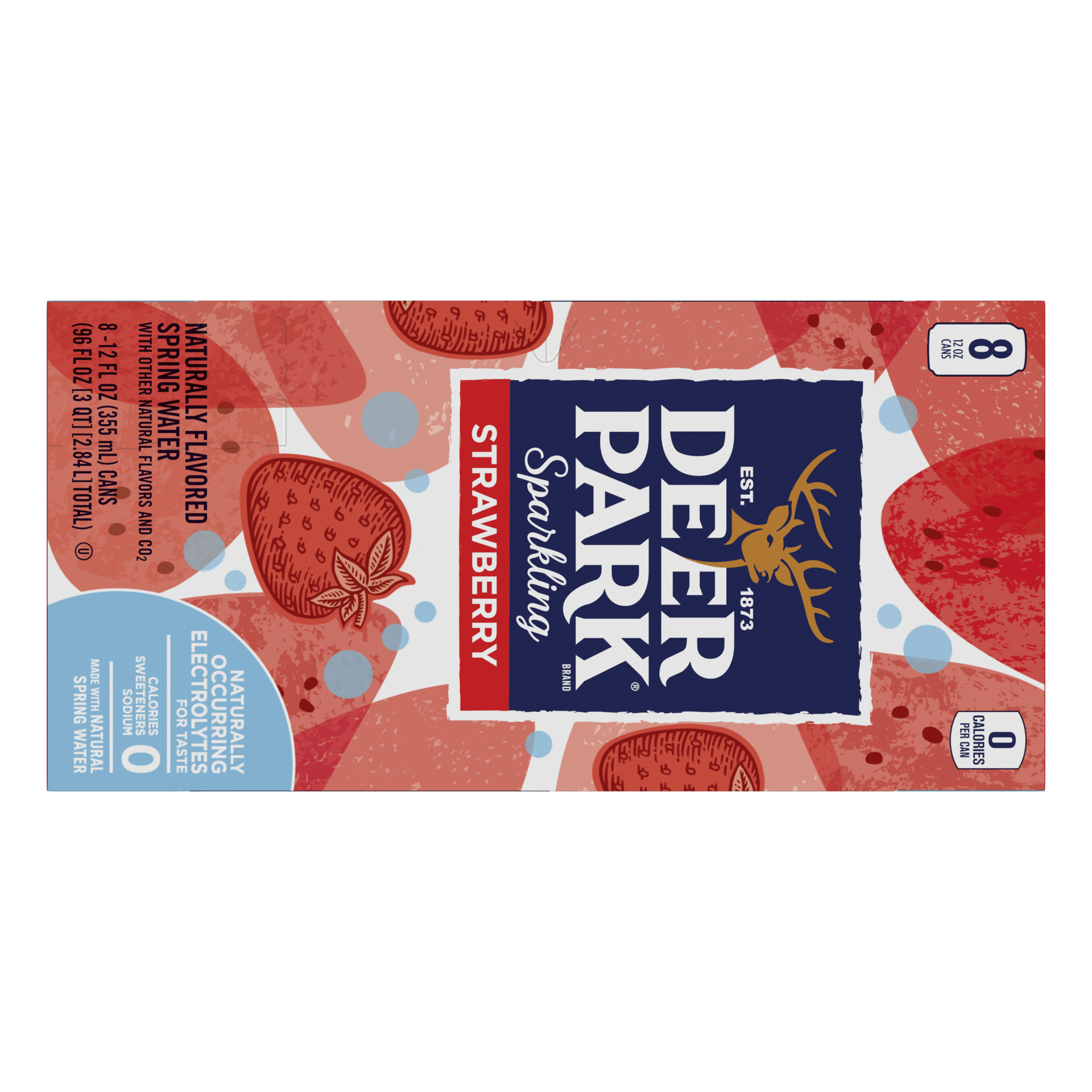 slide 1 of 5, Deer Park Sparkling Water, Strawberry, 12 oz. Cans (8 Count), 12 oz