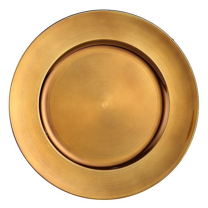 slide 1 of 2, Simply Essential Charger Plates - Bronze, 6 ct