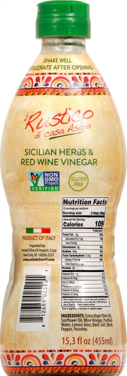 slide 9 of 11, Il Rustico Di Casa Asaro Vinaigrette & Red Wine Vinegar Sicilian Herbs Dressing 15.3 oz, 15.3 oz