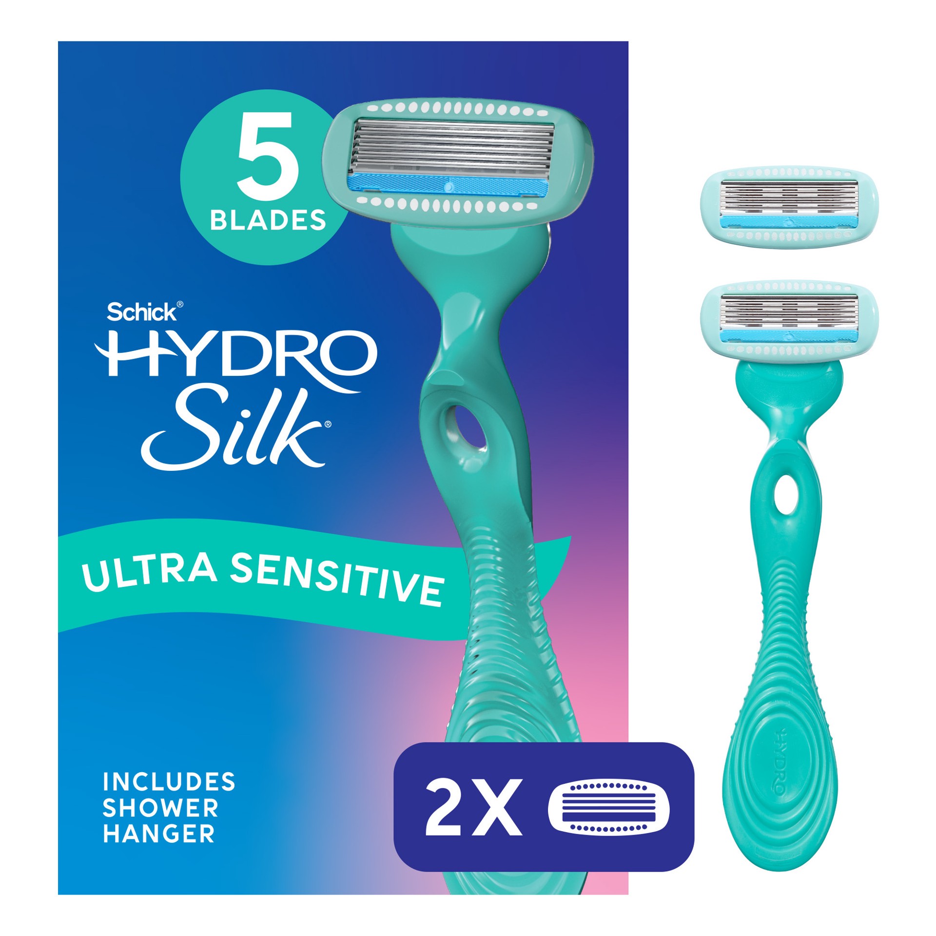 slide 1 of 63, Schick Hydro Silk Sensitive Care Women's Razor, 1 Handle and 2 Refills, 1 ct