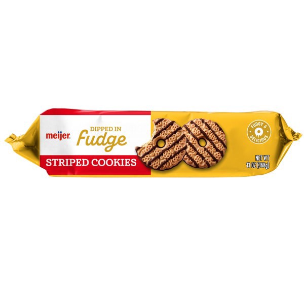 slide 13 of 13, Meijer Fudge Striped Shortbread Cookies, 13 oz