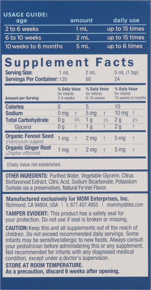 slide 5 of 9, Mommy's Bliss Age 2 Weeks+ Baby Original Gripe Water 4 fl oz, 4 oz