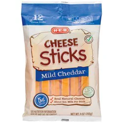 H-E-B Mild Cheddar Cheese Sticks, 12 ct