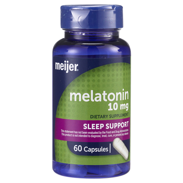 slide 1 of 1, Meijer Melatonin Capsule, 60 ct; 10 mg