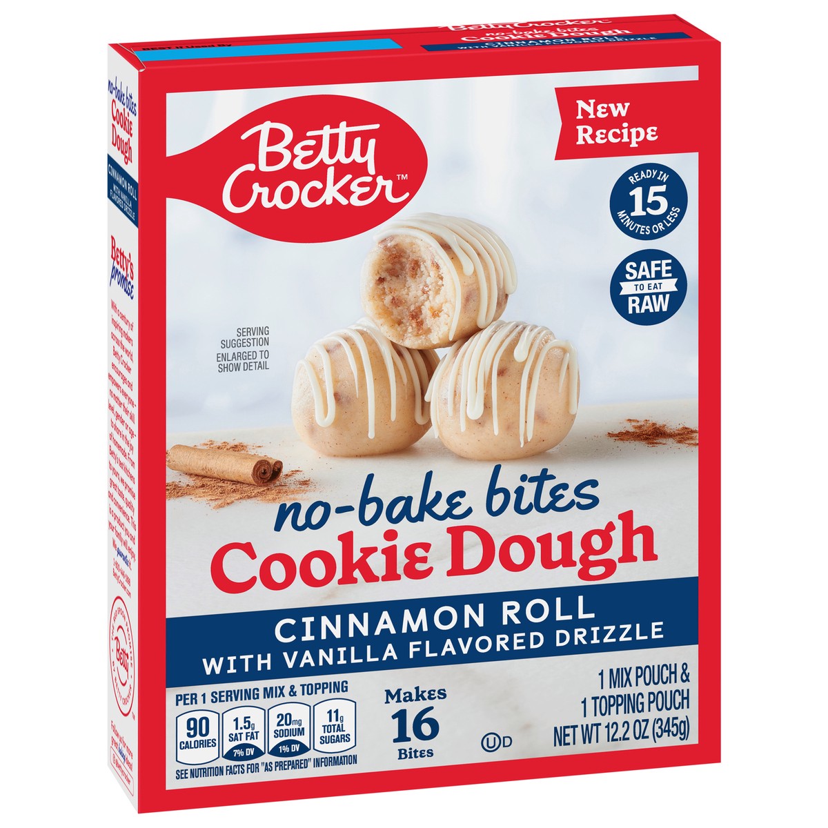 slide 9 of 9, Betty Crocker Cinnamon Roll No-Bake Cookie Dough, 12.2 oz, 12.2 oz