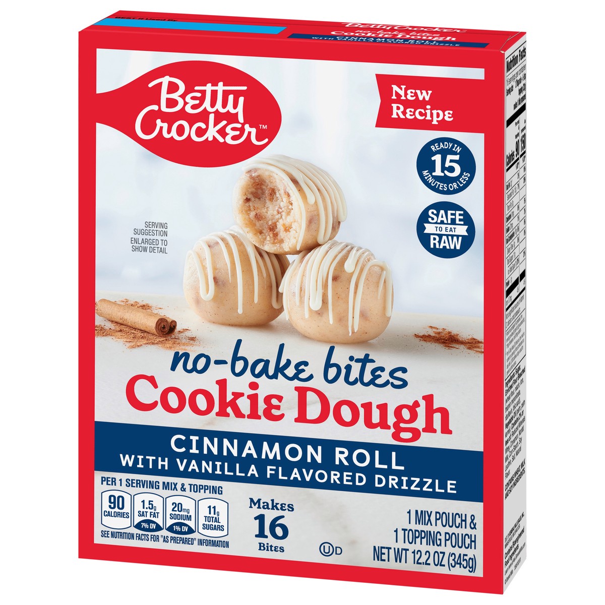 slide 4 of 9, Betty Crocker Cinnamon Roll No-Bake Cookie Dough, 12.2 oz, 12.2 oz