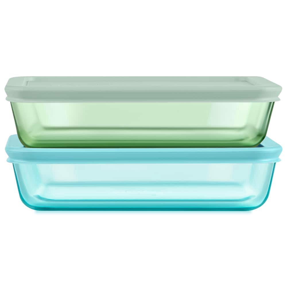 slide 1 of 1, Pyrex Rectangle Food Storage Container- 2 Count, 4 ct