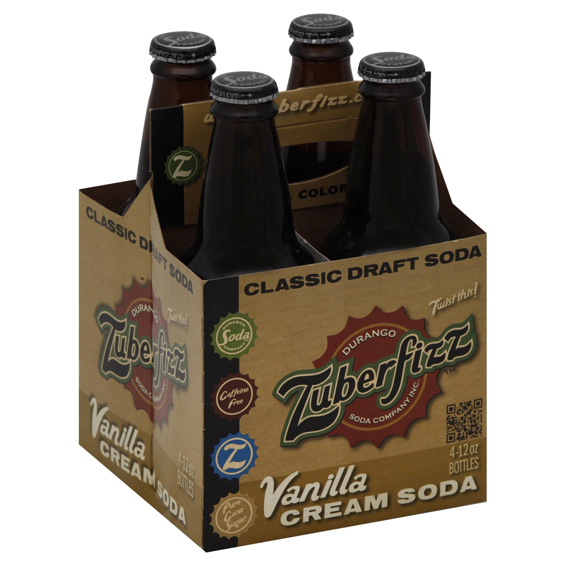 slide 1 of 4, Zuberfizz Vanilla Cream Soda, 48 fl oz