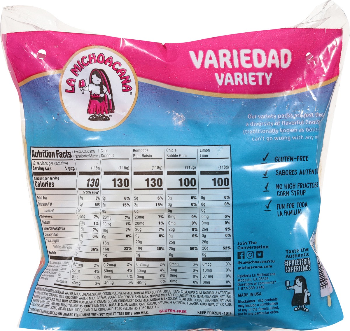 slide 5 of 9, La Michoacana Variety Ice Cream Pops Bag, 12 ct