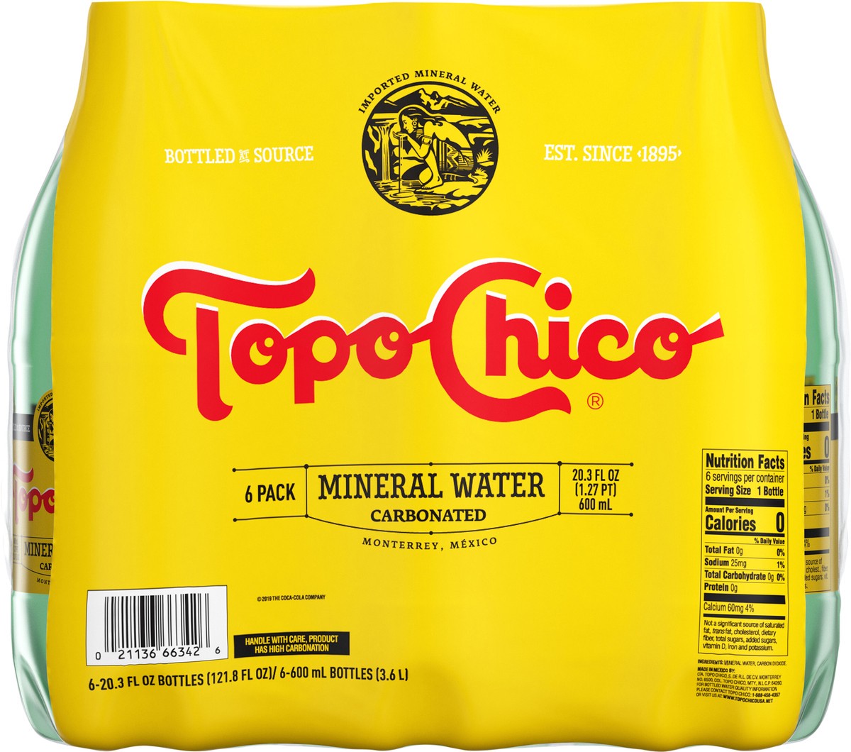 slide 8 of 12, Topo Chico Mineral Water Bottles, 20.3 fl oz, 6 Pack, 6 ct