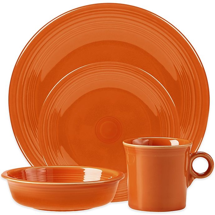 slide 1 of 1, Fiesta Place Setting - Tangerine, 4 ct