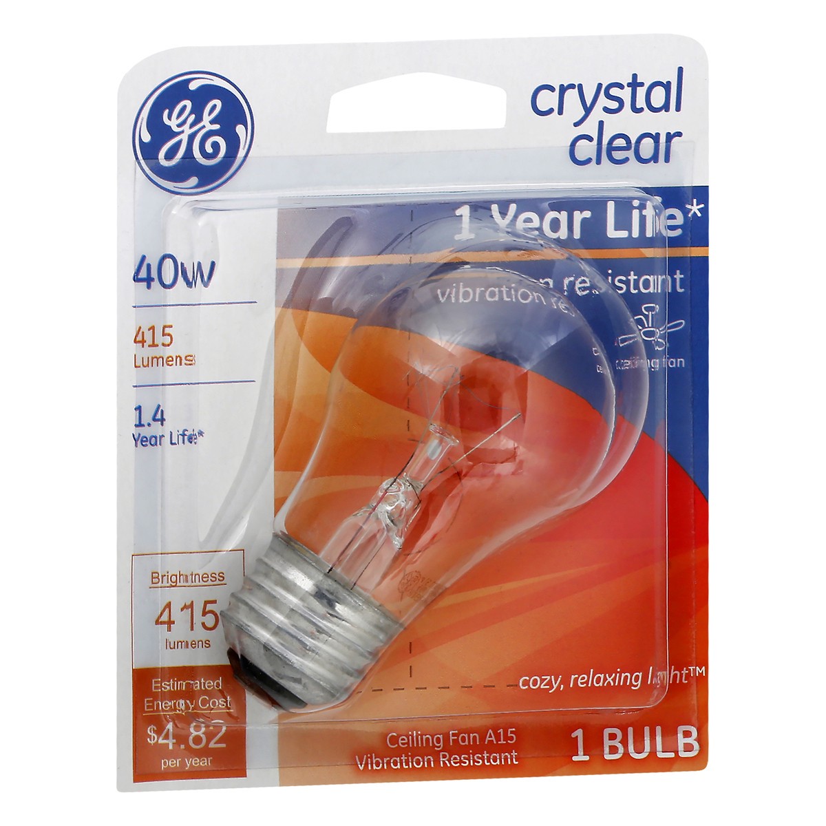 slide 2 of 9, GE Crystal Clear Ceiling Fan 40 Watts Light Bulb 1 ea, 1 ea