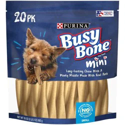 Busy Bone Mini Long-Lasting Chew Small Dog Treats 20 Count