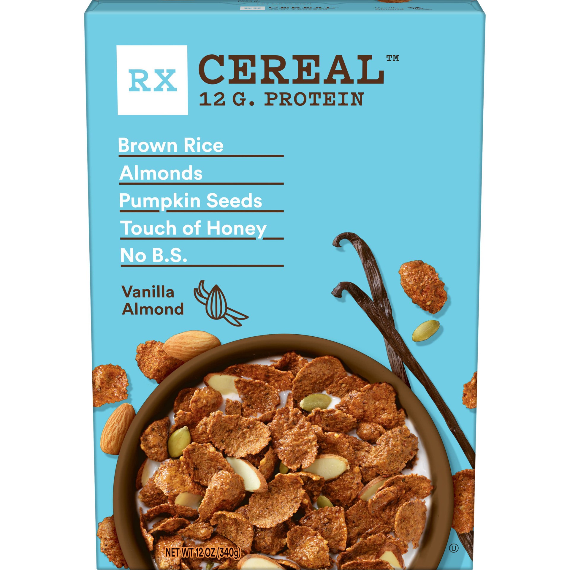 slide 1 of 8, RX Breakfast Cereal, Vanilla Almond, 12 oz, 12 oz