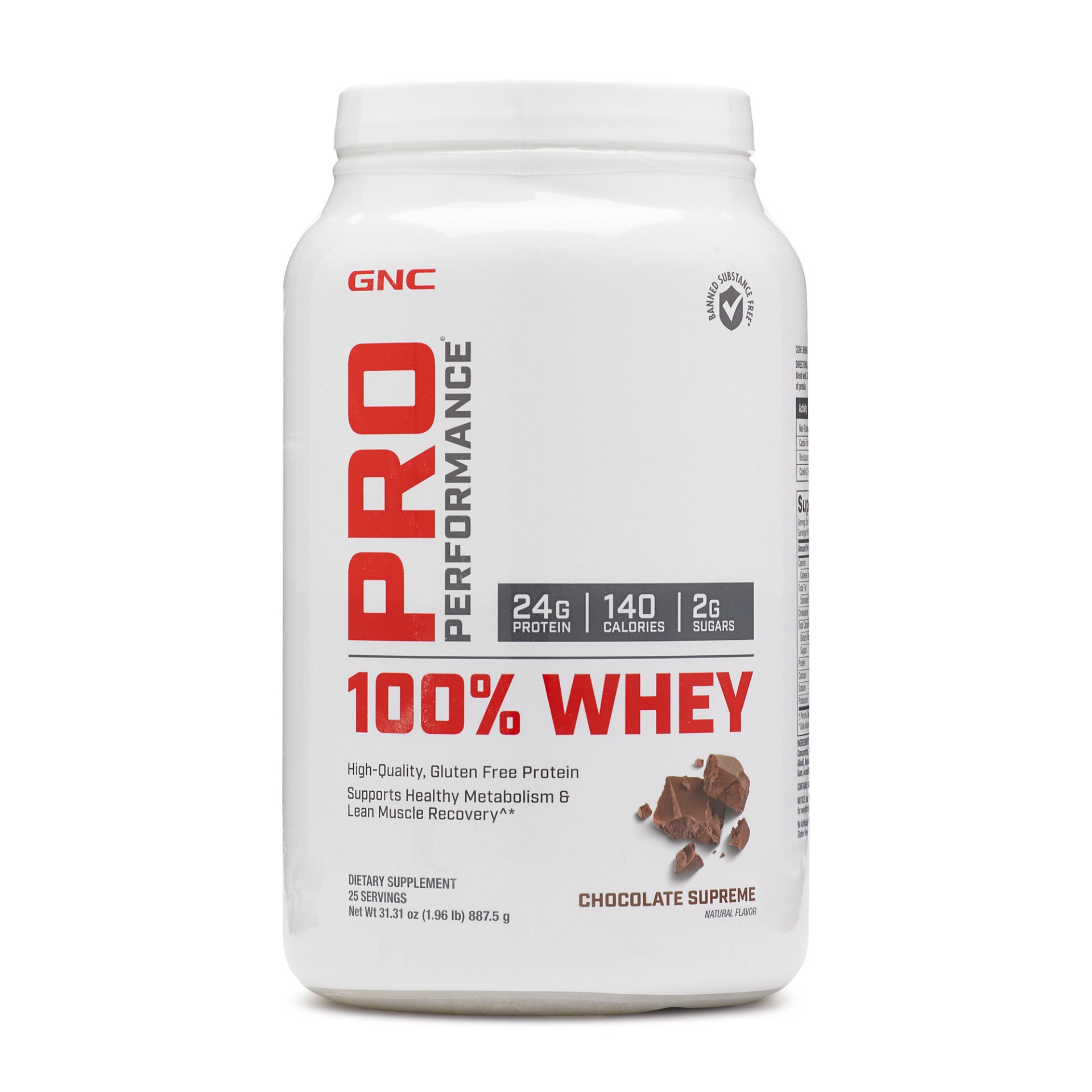 slide 1 of 2, GNC PRO PERFORMANCE 100% Whey - Chocolate Supreme (25 Servings), 31.31 oz