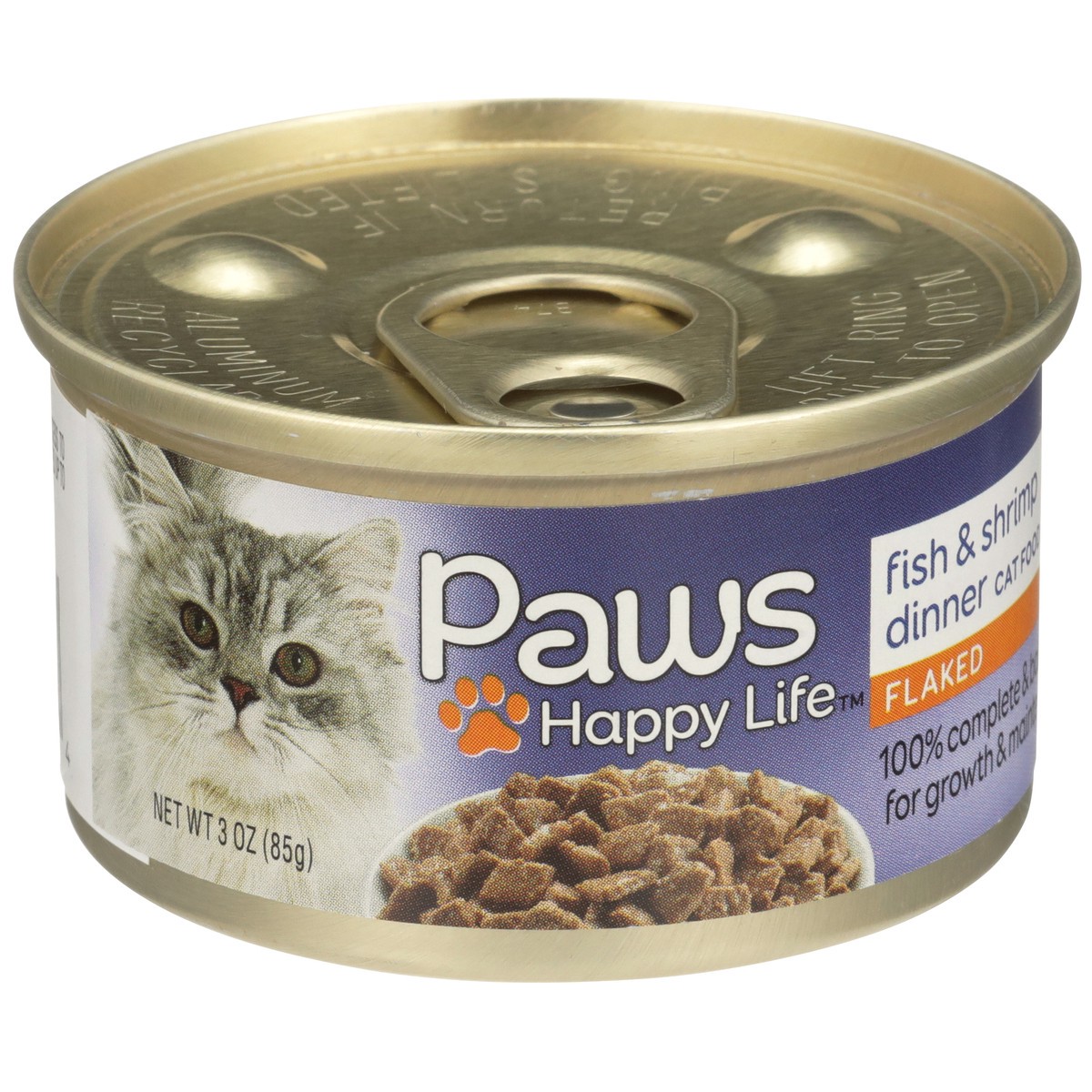 slide 5 of 12, Paws Happy Life Fish & Shrimp Dinner Flaked Cat Food, 3 oz