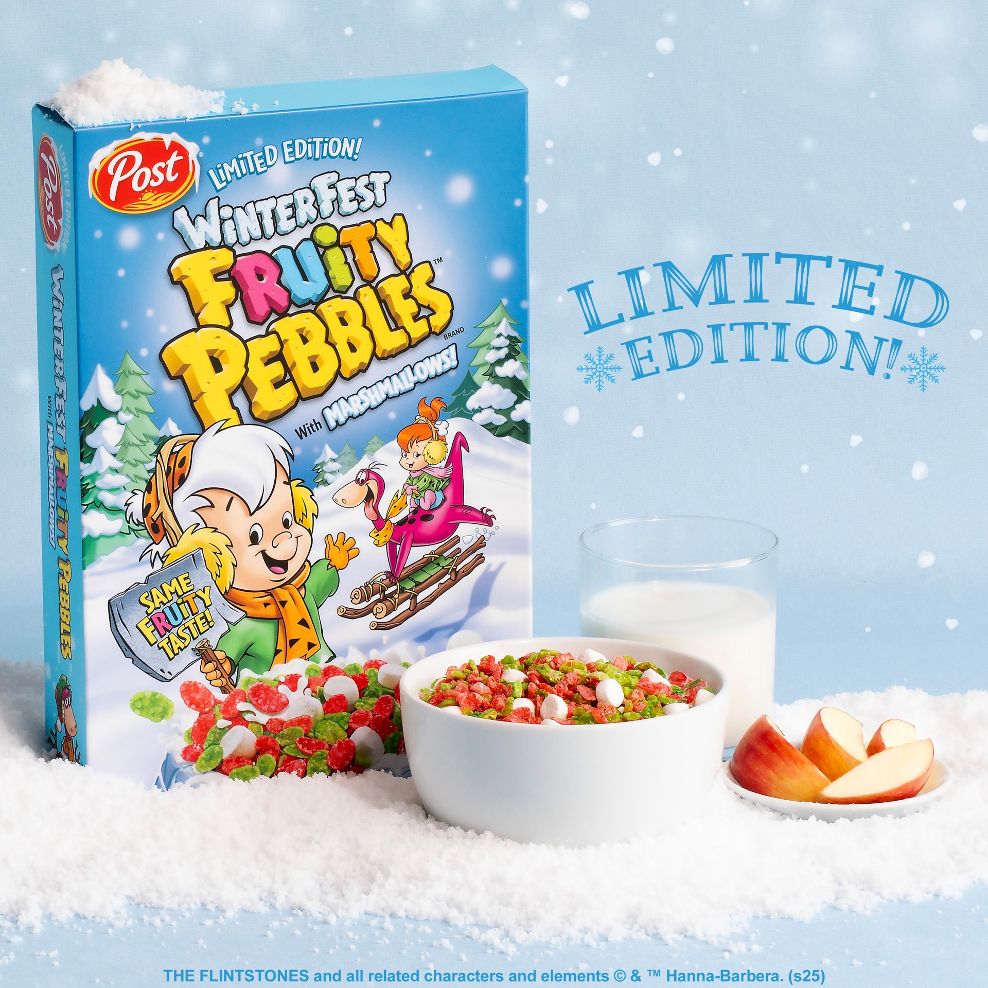 slide 3 of 5, Post WinterFest with Marshmallows Fruity PEBBLES Cereal, Fruity Kids Cereal, 9.5 OZ Cereal Box, 9.5 oz