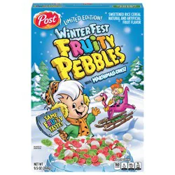 Post WinterFest with Marshmallows Fruity Pebbles Cereal, 9.5 oz