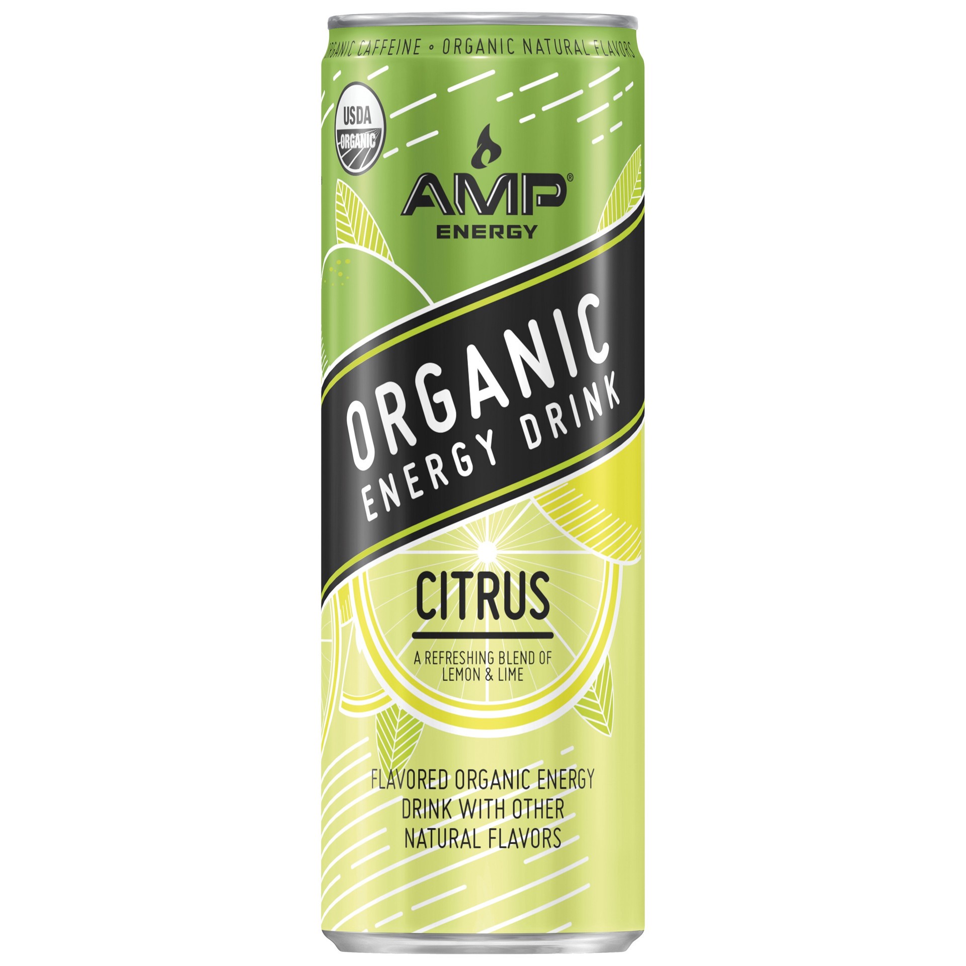 slide 1 of 6, AMP Organic Pineapple Coconut Energy Drink, 12 fl oz