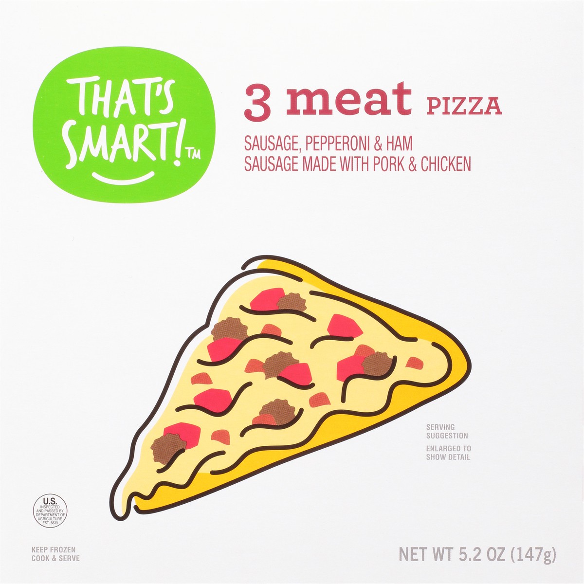 slide 14 of 16, That'S Smart Pizza Three Meat, 5.2 oz