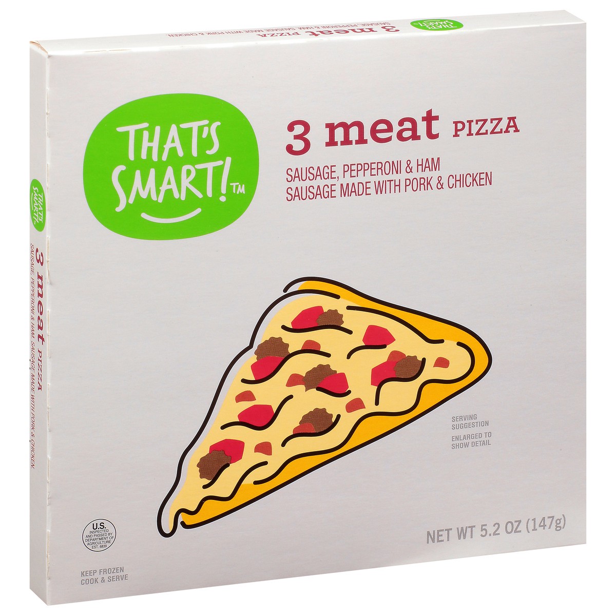 slide 10 of 16, That'S Smart Pizza Three Meat, 5.2 oz