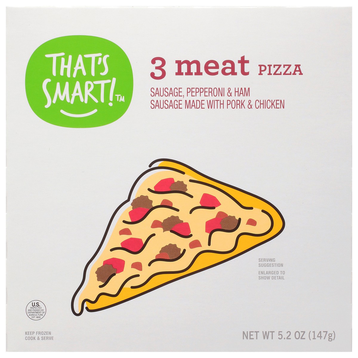 slide 15 of 16, That'S Smart Pizza Three Meat, 5.2 oz