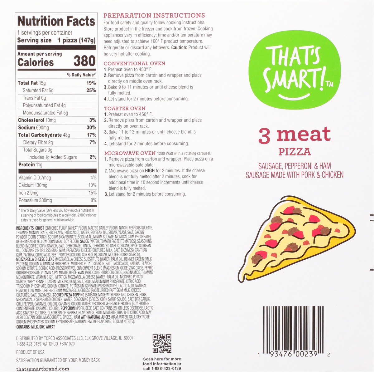 slide 8 of 16, That'S Smart Pizza Three Meat, 5.2 oz