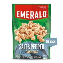 Emerald Nuts, Salt & Pepper Cashews, 5 Oz Resealable Bag
