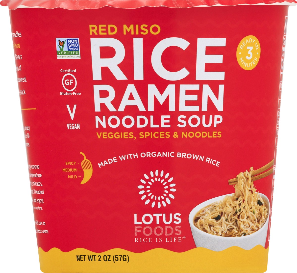 slide 1 of 1, Lotus Foods Medium Red Miso Rice Ramen Noodle Soup 2 oz, 2 oz