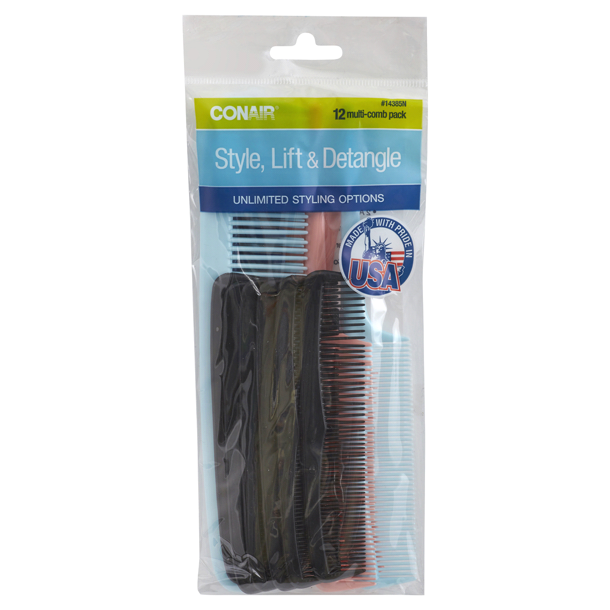 slide 1 of 5, Conair Assorted Comb Set, 12 ct