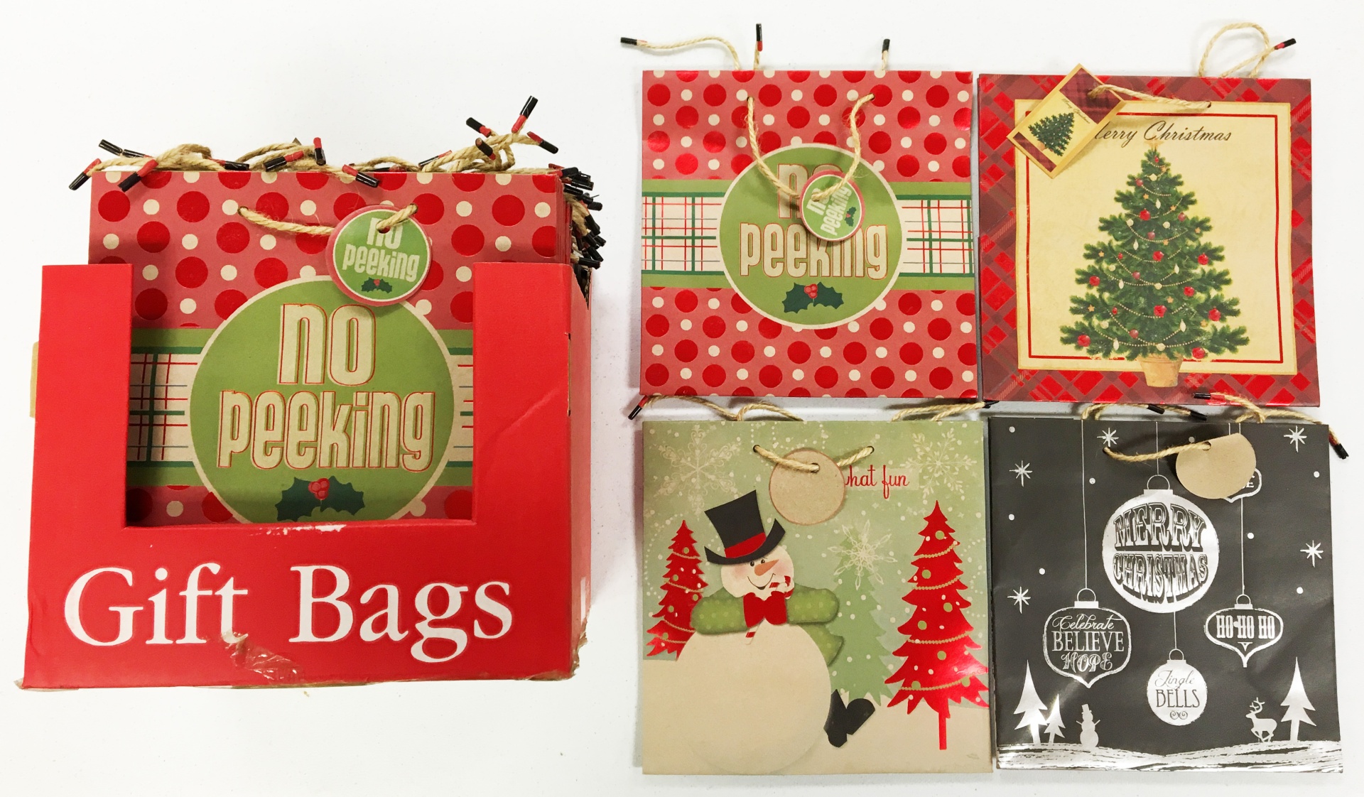 slide 1 of 1, Kraft Hot Stamp Gift Bags Med, 1 ct